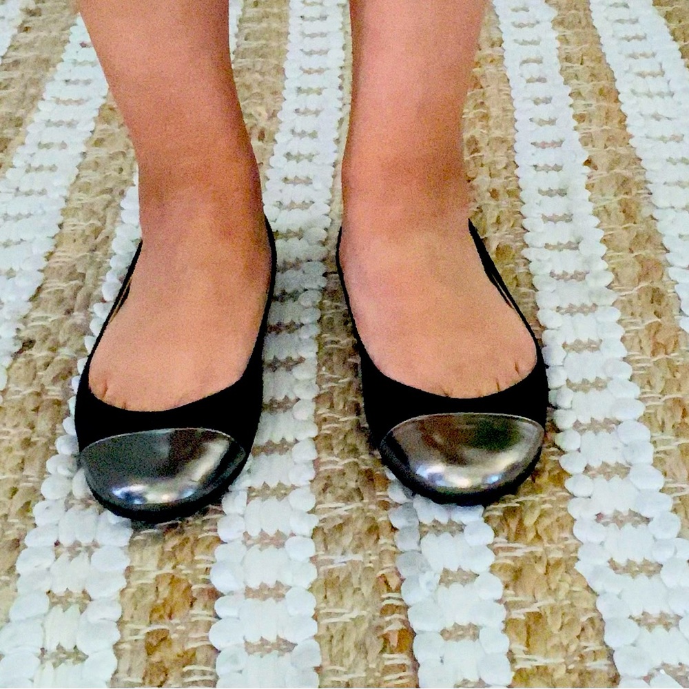 Jimmy Choo Black Velvet with a Gold Leather Cap-toe